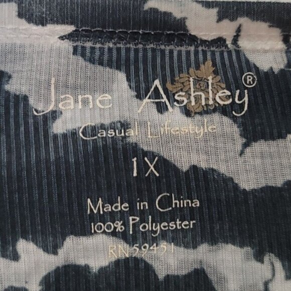 Jane Ashley Psychedelic Ribbed Artsy Top Size 1X Y2K Phoebe Jeweled Long Sleeve - Picture 4 of 10